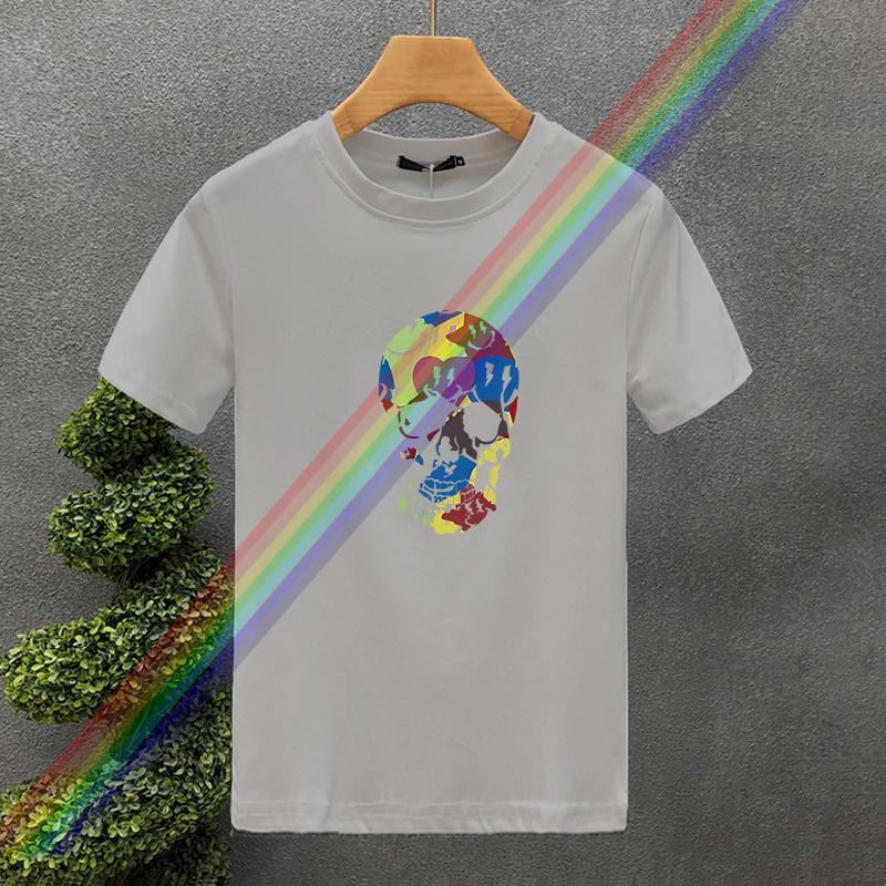 New High Quality Luxury Brand Y2k Skeleton Printing Clothing T-Shirt Harajuku 100% Cotton For Men's O-Neck Short Sleeve Top Tees