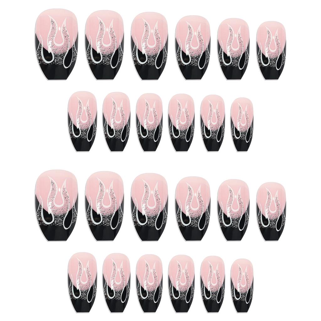 Tragen Rüstung Schwarz Glitzerpulver Flamme Nagel Nagelkunst-Aufkleber Nagel-Aufkleber Nagel-Aufkleber Falscher Nagel-Tafel Tragen Nagelkunst Fertigprodukt