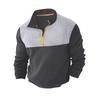 Men's T-Shirt Sweatshirt Casual Sports Colorblock Long-Sleeved High-Neck Half-Zip Top