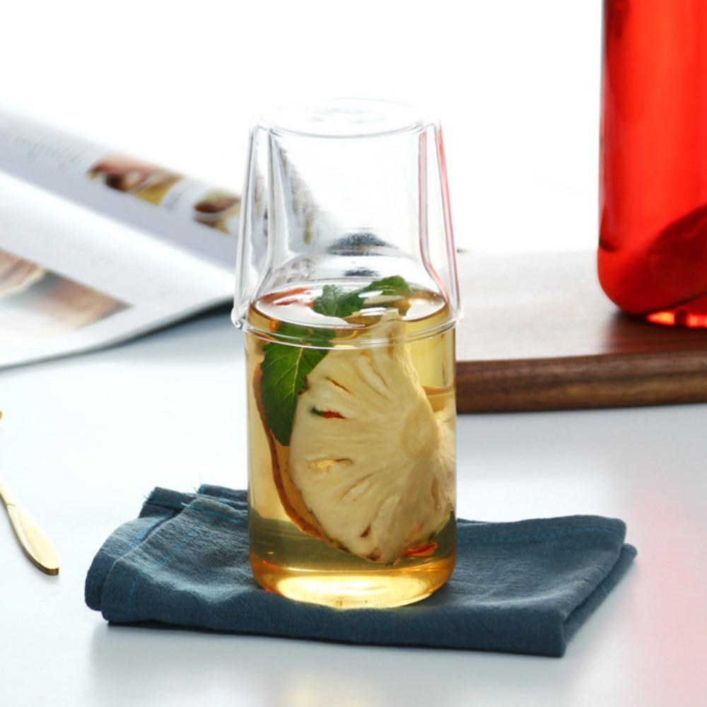 With Cup Bedside Glass Water Carafe Heat-resistant Drink Pitcher Modern Tea Pot For Single
