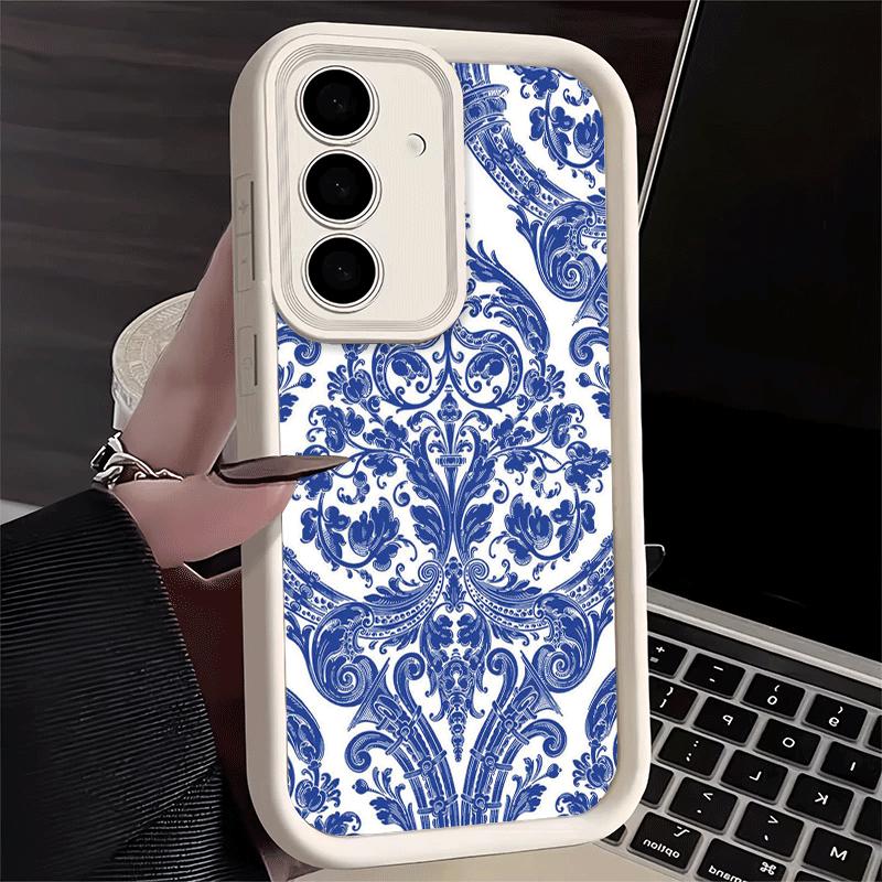 Phone Case for Samsung Galaxy A17 A16 A15 A14 A13 Blue And White Porcelain Pattern A56 A36 A26 A55 A35 A25 A54 A34 A24 A53 A33 A