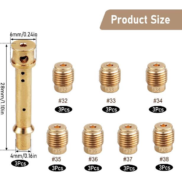 24 Pcs Carburetor Jet Kit for Predator 212 cc Hemi Non-Hemi 032 033 034 035 036 037 038 and 140 E-Tube, Aftermarket Carb Jet Kit Replacement for