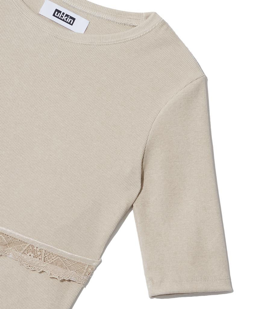 ULKIN Lace Hook Tight Top_Beige
