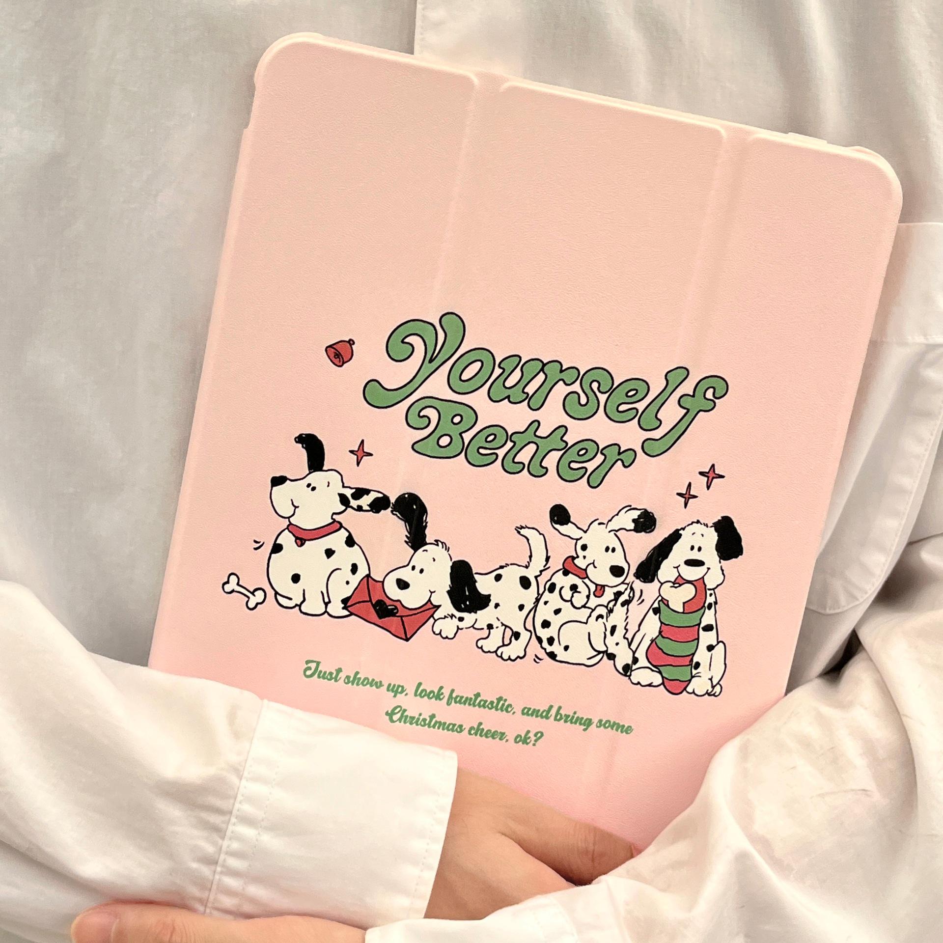 

Three-Fold Pink Spotted Dog iPad Mini 6 Case (10th Gen, 2025) iPad mini 6/7 (8.3-inch)