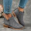 Women's Chunky Block Heel Boots Slip-on Closure Faux Cover