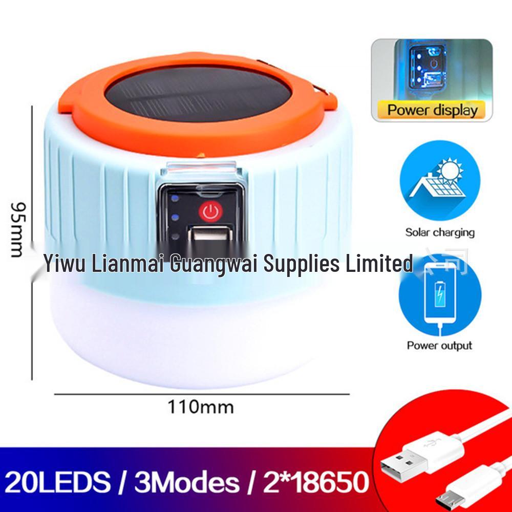 Cross-border Outdoor Solar Tent Light with USB Charging and Remote Control – Emergency Camping Lantern
