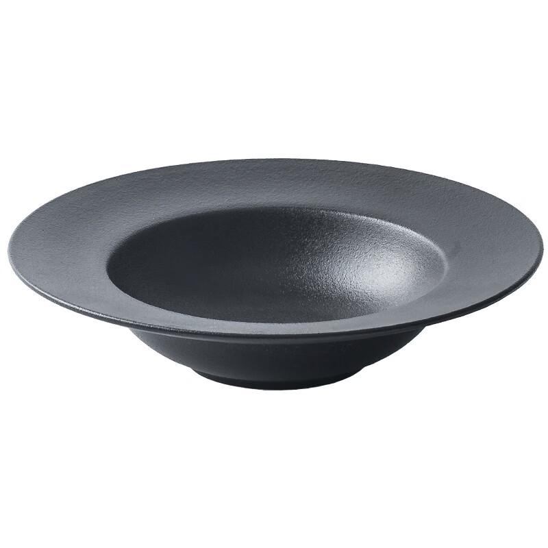 Ru Han Frosted Black Bone China Pasta Plate