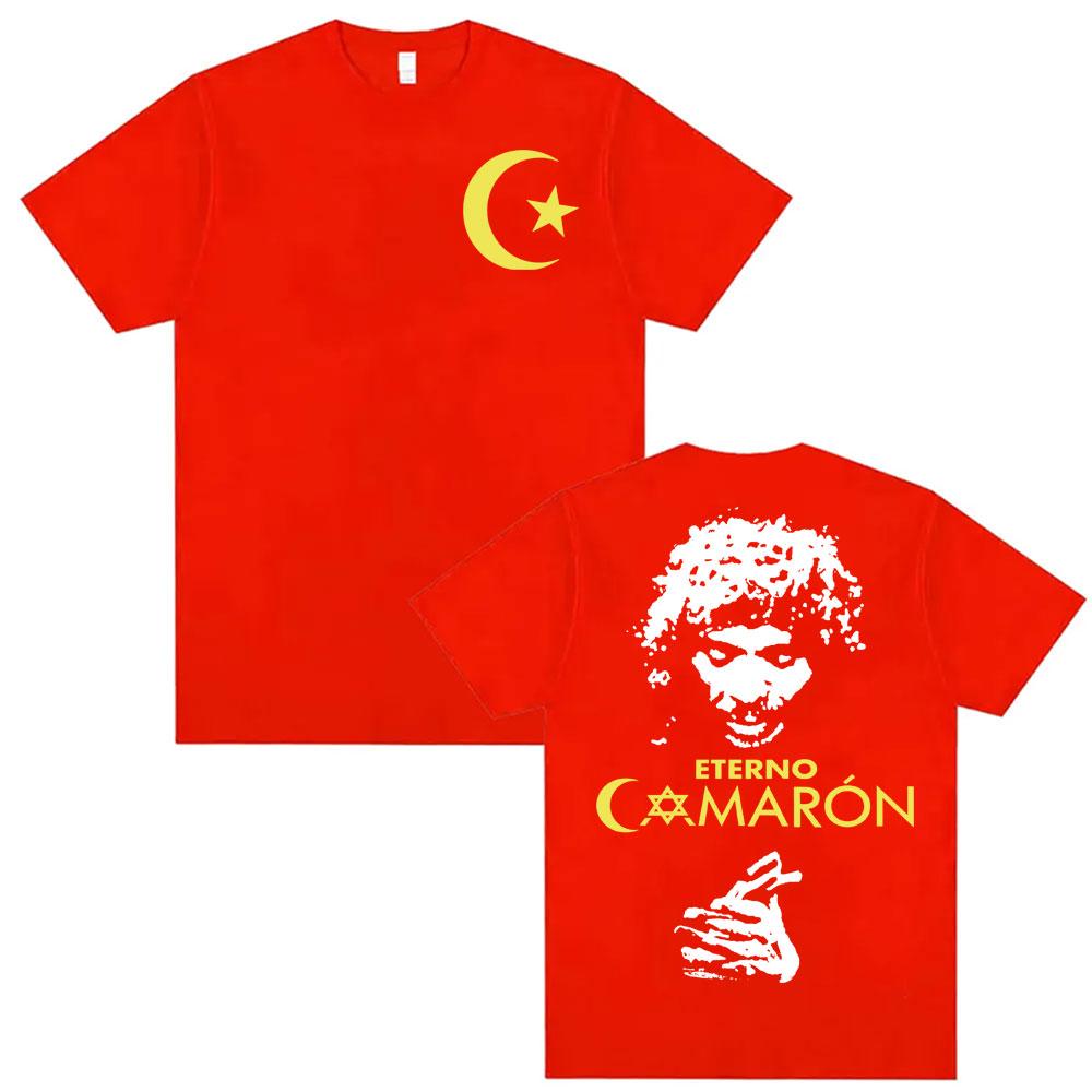 Camaron De La Isla FlaUnisexco Premium Spedizione Magliette Unisex Donna Vintage Hip Hop T-shirt 100% Cotone Casual Larga T-shirt Streetwear