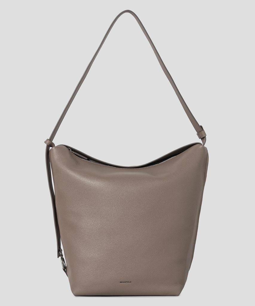 Beanpole Accessory Bien Leather Medium Slouch Bag - Beige