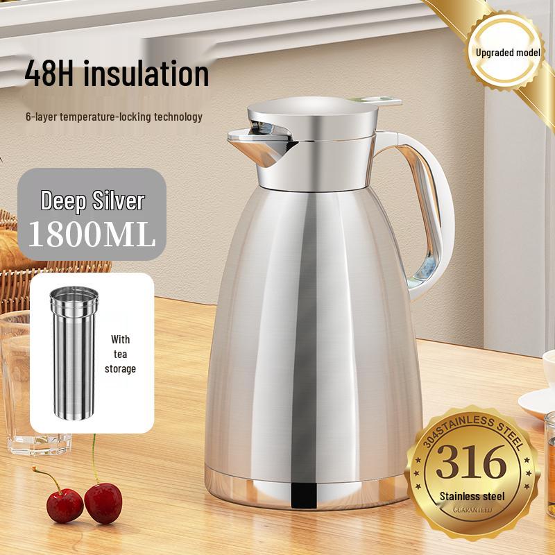 Stainless Steel Insulated Water Kettle - Large Capacity 316 Thermos Pot for Stewing Tea and Keeping Water Warm