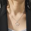 Ring Mountain Pendant Necklace Stainless Steel Men's and Women's Retro Geometric Ethnic Necklace Couple Party Jewelry Gift