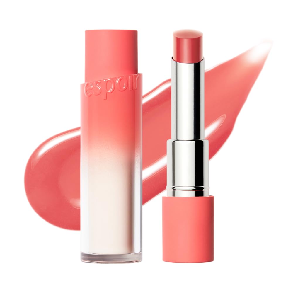Espoir Nowhere Balming Glow Peach Dew 3g lipstick for warm clear color glossy lightweight Korean espoir official #15 Long-lasting undertones, payoff,