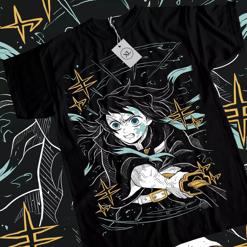 Muichiro Tokito Tshirt Kimetsu No Yaiba Demon Slayer Anime Black Shirt All Size S