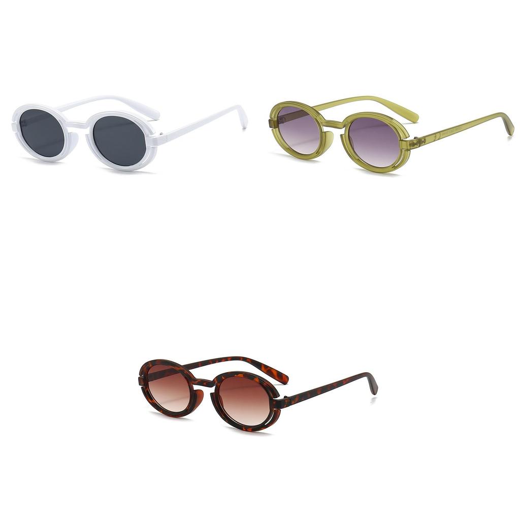 Sunglasses Punk Unique Oval Frame Lens Cool Street Style Outdoor Protection Sun