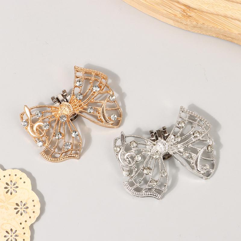 1Pc Shiny Hollow Rhinestone Bow Shoe Buckle Fashion Bowknot Shoes Decoration Shoe Clip Wedding Bride Shoes Accessories