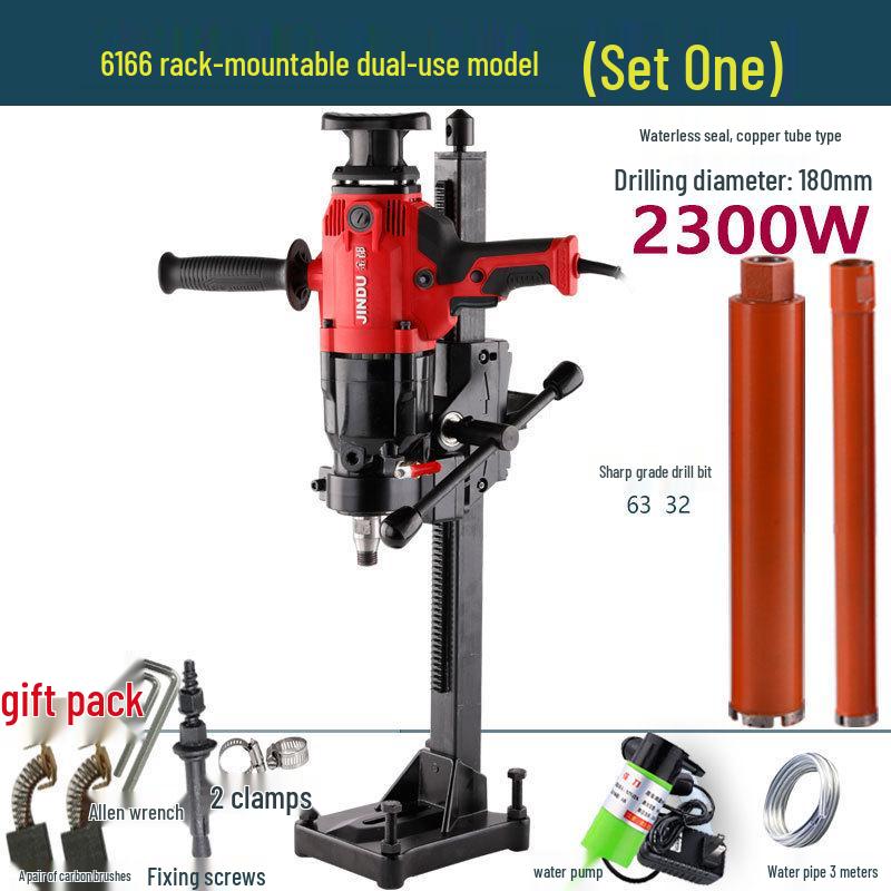 High-Power Handheld Diamond Core Drill for Concrete & AC, With Dual-Use Bracket