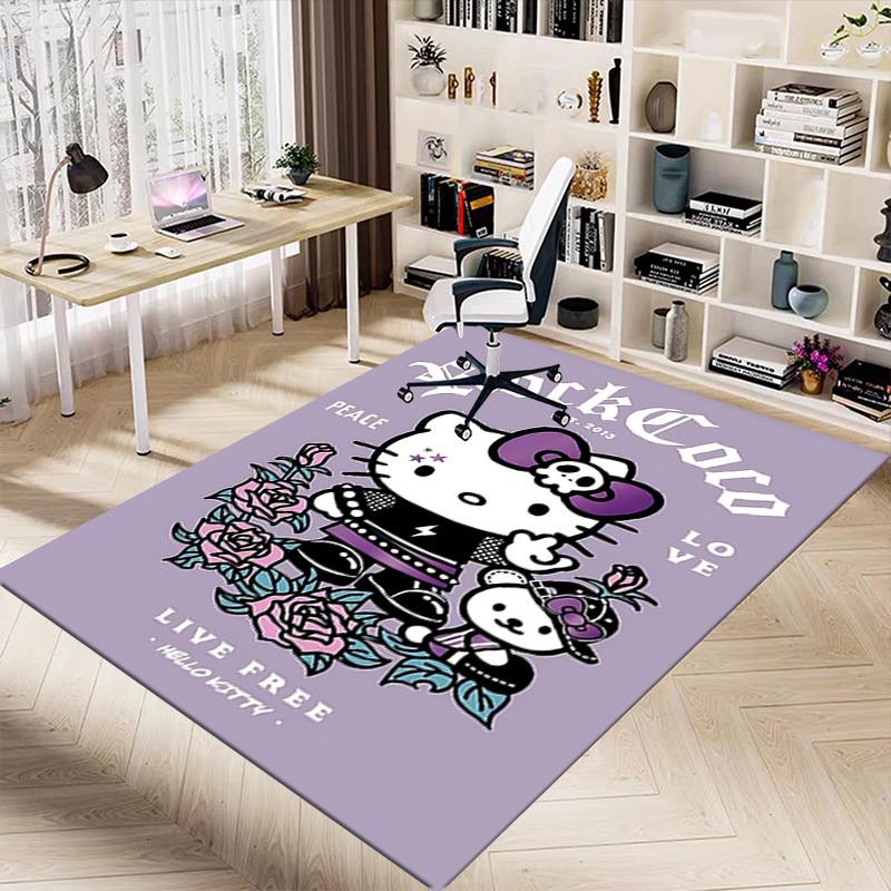 1pc Rock Coco Hello Kitty Carpet Anti Slip Polyester Floor Mat for office.Bedroom