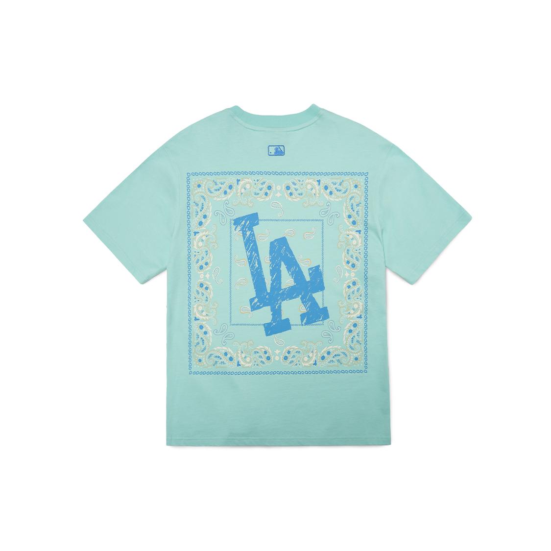 MLB Cashew Flower T Shirts Unisex Mint Green Crew Neck Moderate Straight Fit 3ATS52023-07MTL M