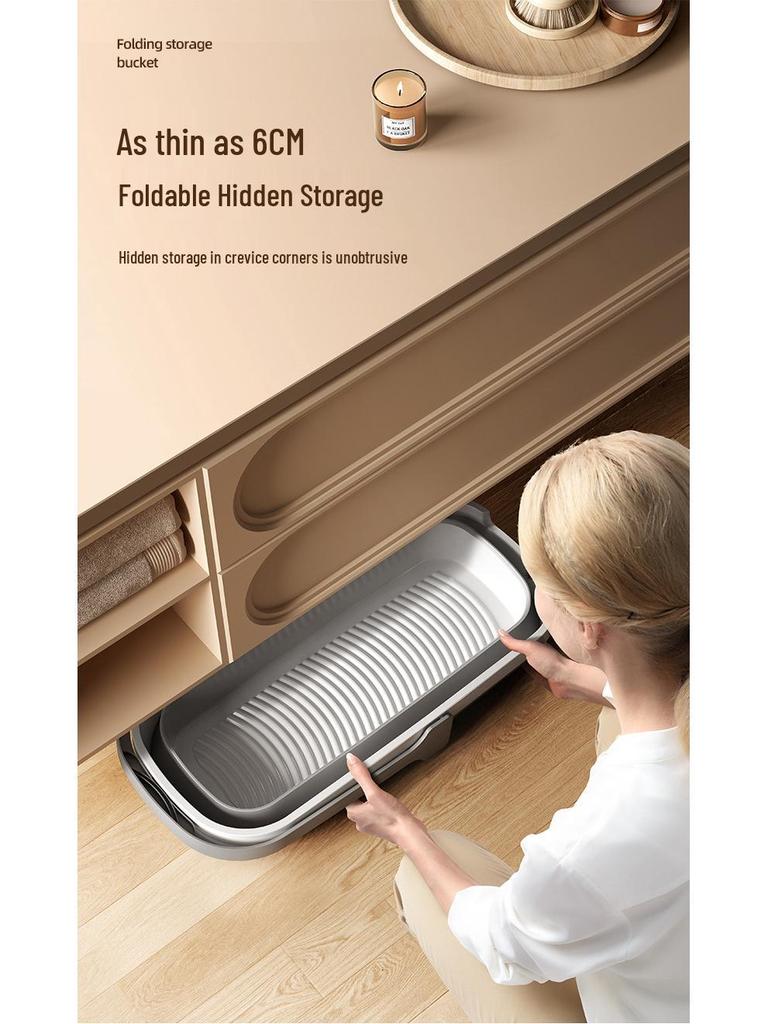 Collapsible Water Bucket for Mopping & Washing - Durable Plastic, Large Rectangular Design for Household & Car Cleaning