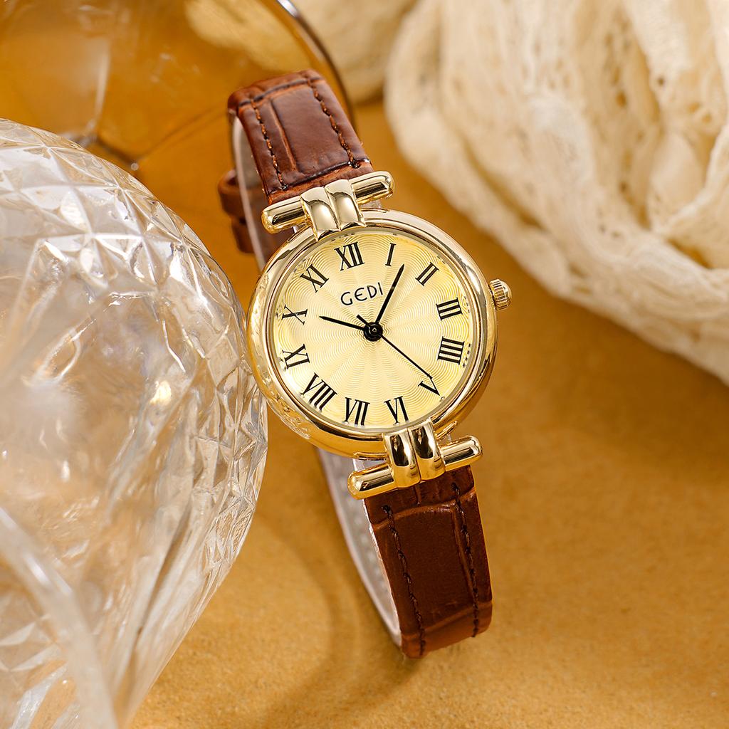 Retro Roman Women'S Watch Simple High-Value Belt Quartz Student Watch Women'S Small And Exquisite Leather Watch