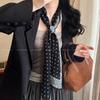 Korean-Style Brown Polka Dot Tie-Neck Scarf: Versatile Women's Ribbon Accessory for 2025