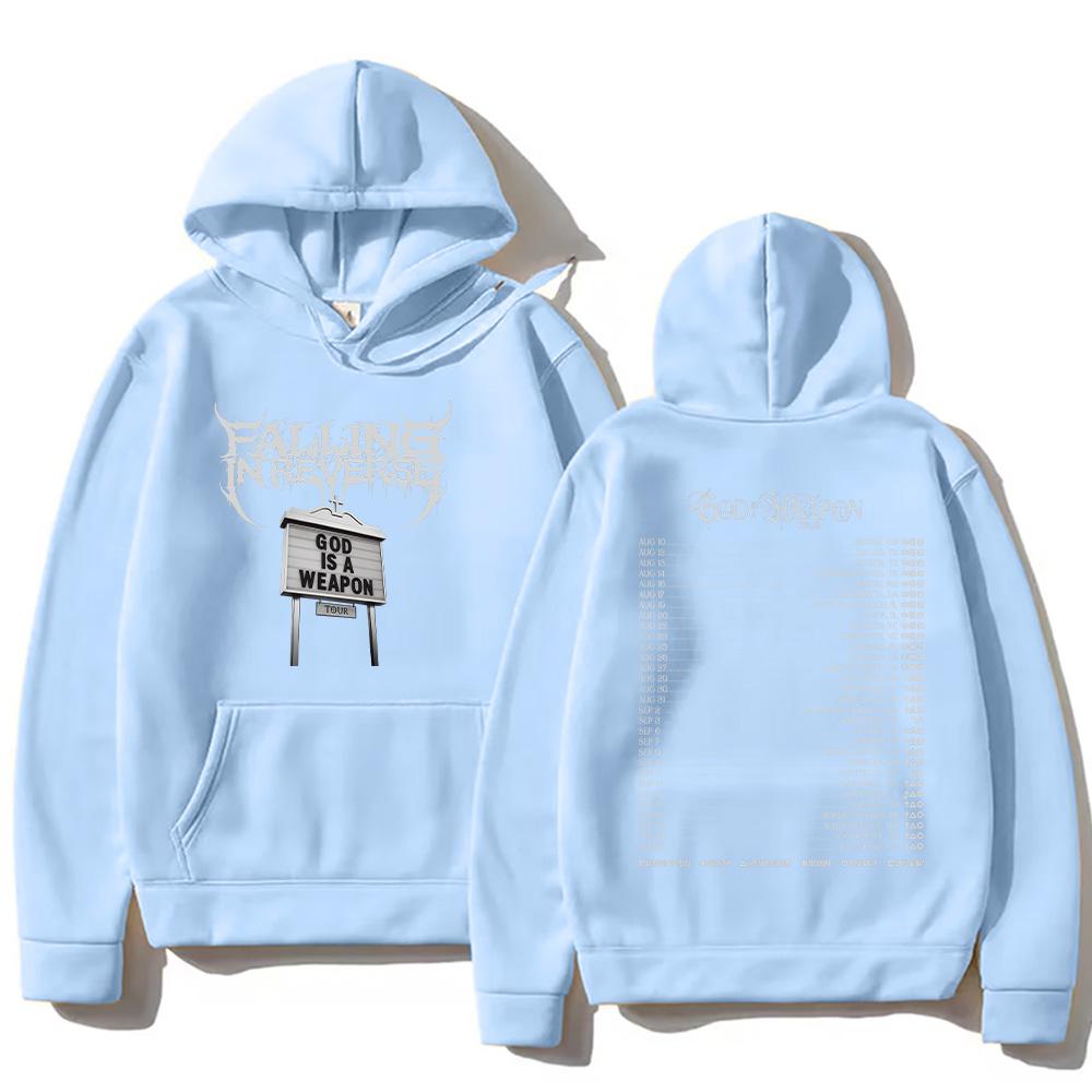 Falling In Reverse God Is A Weapon Tour 2025 Hoodies Men Women Gothic Casual Oversized Sweatshirt Vintage Aesthetic Trends Hoody