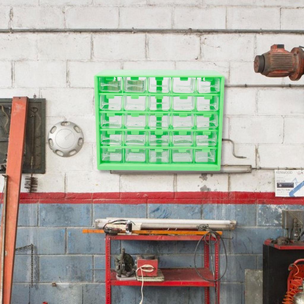 Komponenten Organizer 25 Fächer Schrauben Aufbewahrungsbehälter Handwerksschrank für Garage Werkstatt