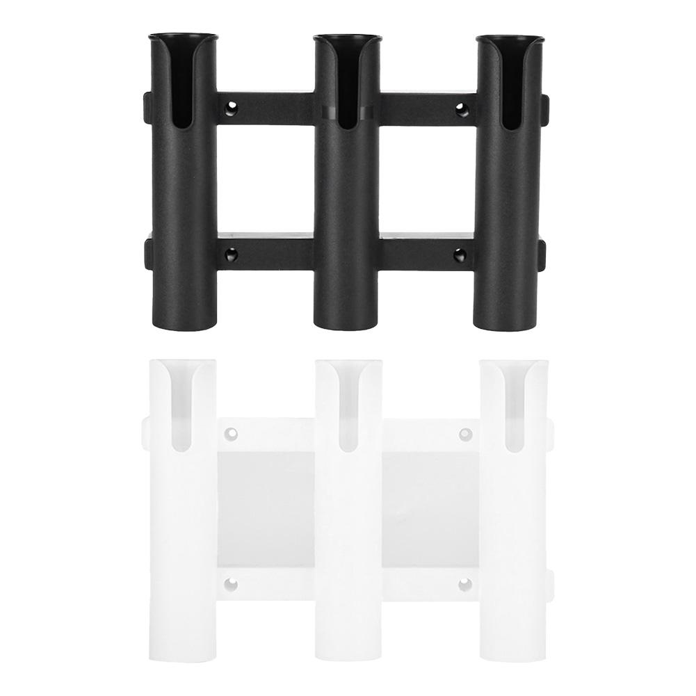 3 Tubes Link Fishing Rod Holder Bracket Fishing Pole Holder Plastic Fishing Rod Racks for Boat Garage Storage