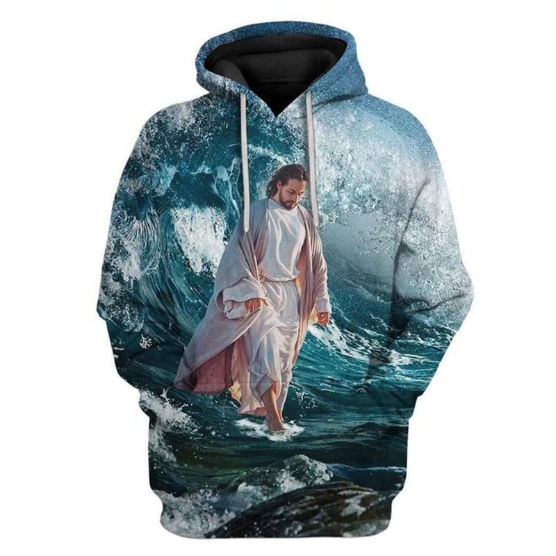 3D Printing Christian Jesus Hoodies For Men Children Fashion Streetwear Hooded Sweatshirts Winter Harajuku Hooded Hoody Clothes