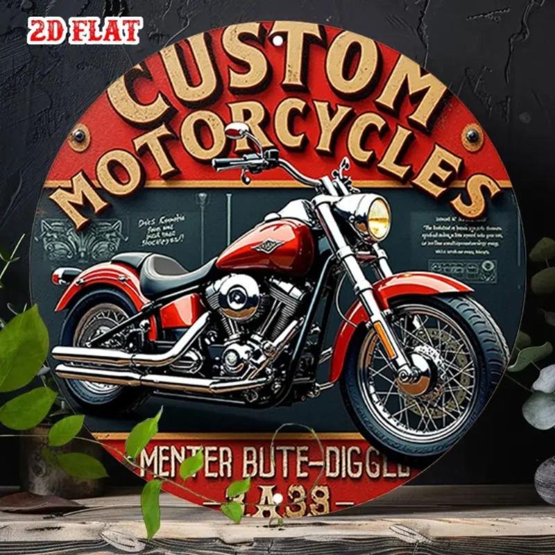 2D Flat Hanging Decorative Metal Sign Hand Painted Art