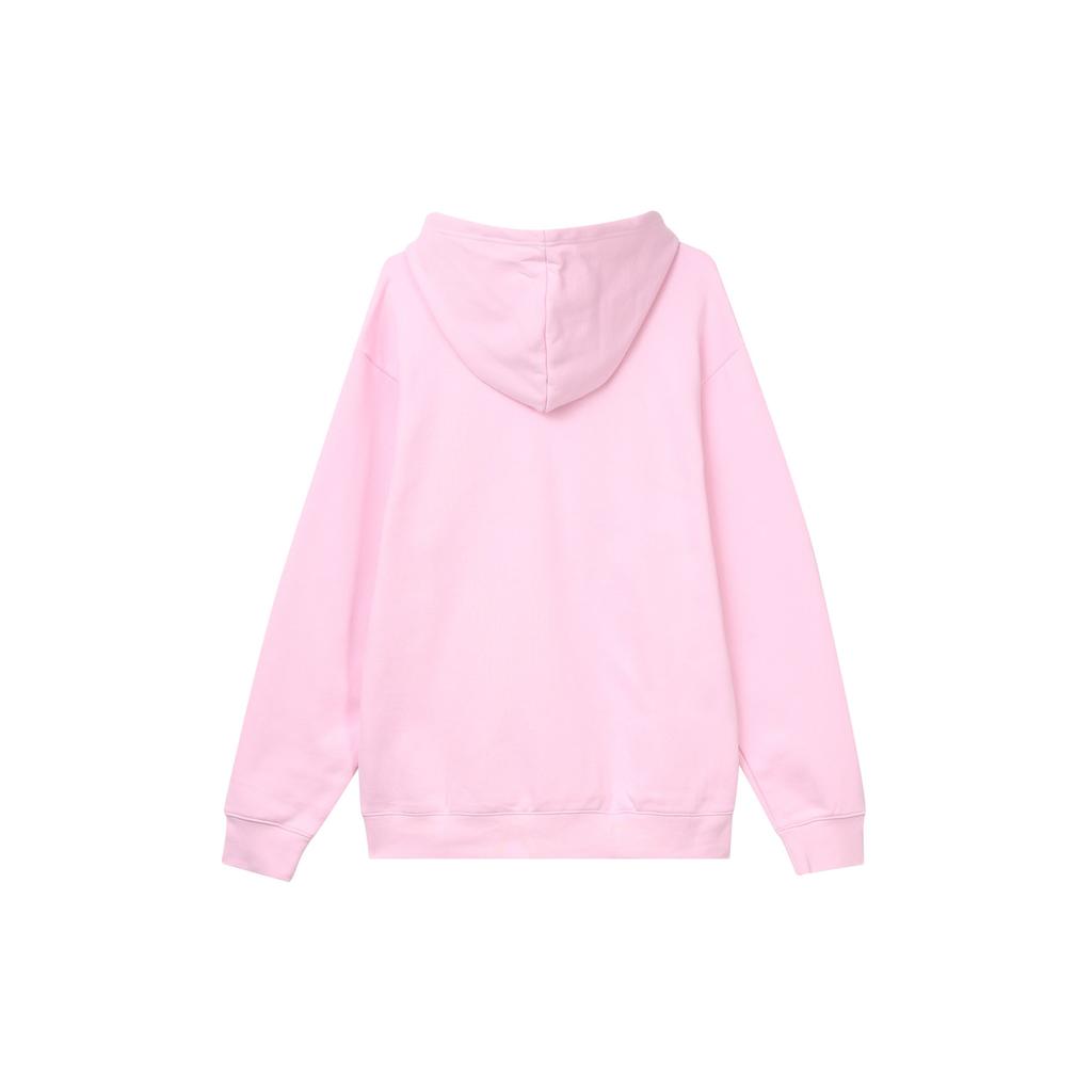 Adidas Solid Color Hooded Fleece Pullover Sweatshirt Unisex Sweatshirts Clear-Pink IV7587