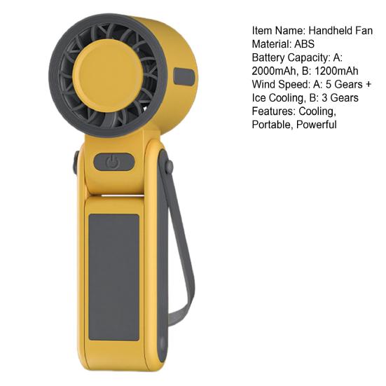 Portable Handheld Fan 3-in-1 USB Rechargeable Personal Mini Fan Foldable Quiet Cooling