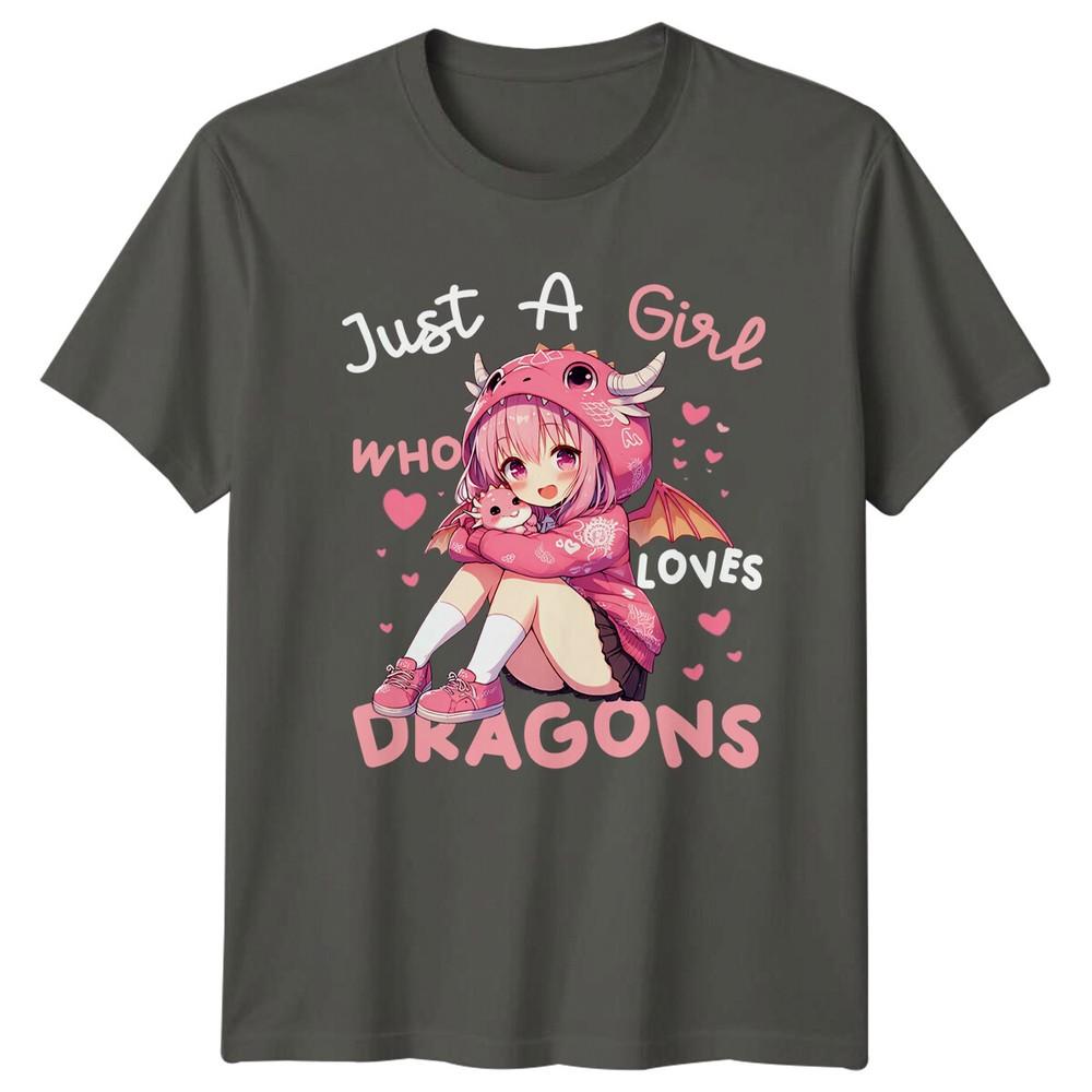 Just A Girl Who Loves Dragons Anime Style TShirt S