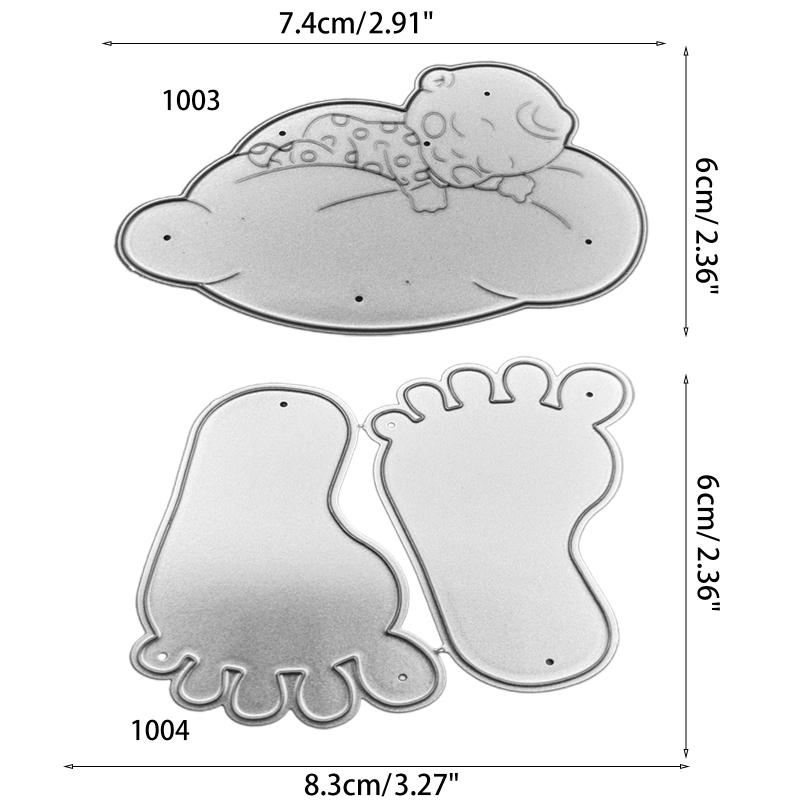 Art Cutting Dies Footprint Shape  Die Cuts Templates Embossing Stencils Tools for Card Making DIY Paper Fabric Crafts