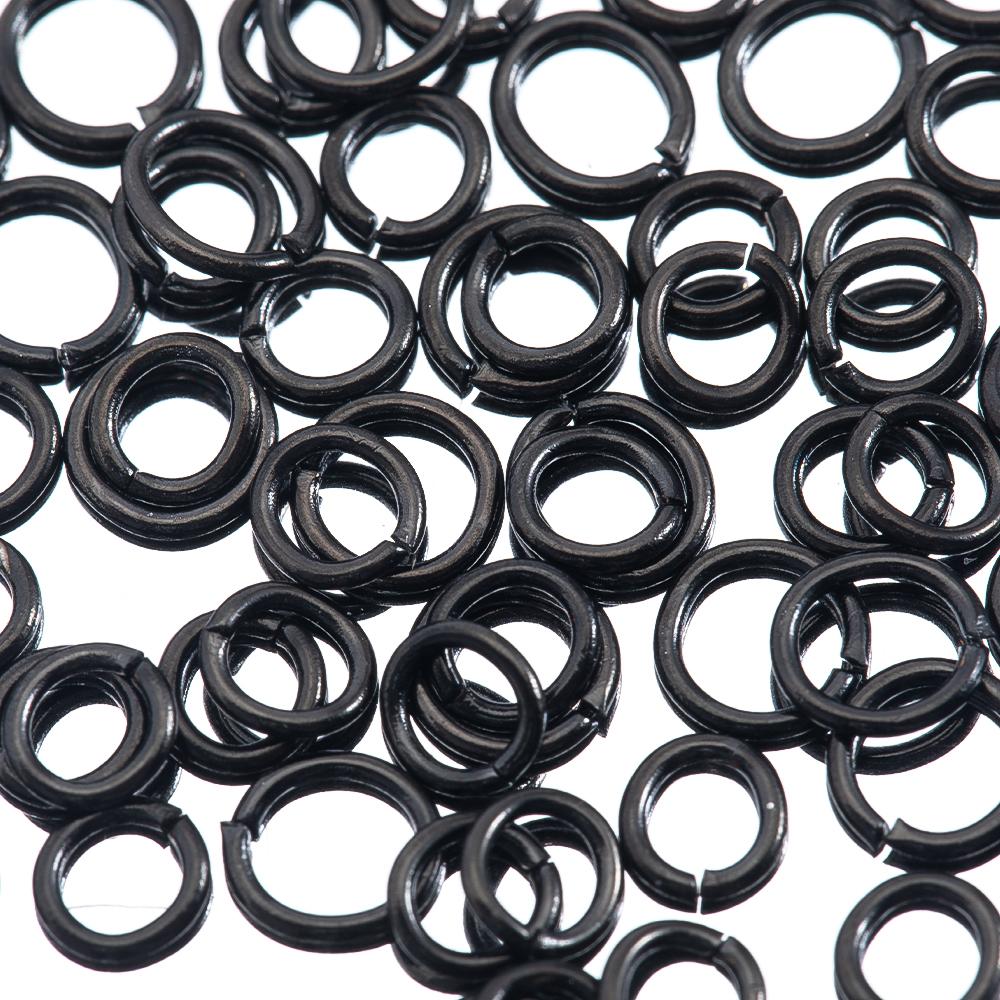 100-200pcs Black Stainless Steel Split Rings Open Jump Rings Connector DIY Necklace Bracelet Making Jewelry Findings Wholesale
