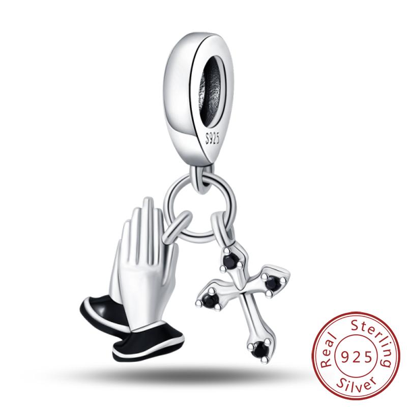 Original Copper Charm Beads Classic Cross Bible Guardian Angel Charms Pendants For Bracelet Diy Birthday Jewelry