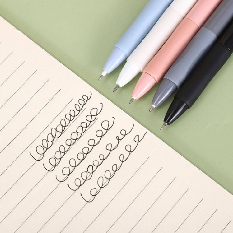 5 Stück Einziehbarer Kugelschreiber mit schwarzer Tinte Ästhetischer Gelstift 0,5 mm Neutraler Stift Druckstift Gel-Tintenstift Schreibwarenstift zum Schreiben