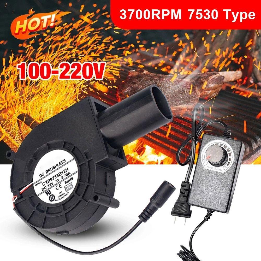 1Pcs with Variable Speed Controller Air Blower Small Blast Engine Cooking Fans New BBQ Blower