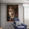 Lion and Jesus Canvas Painting Modern Religion Posters and Prints Wall Art Animal Pictures for Living Room  Home Decor No Frame