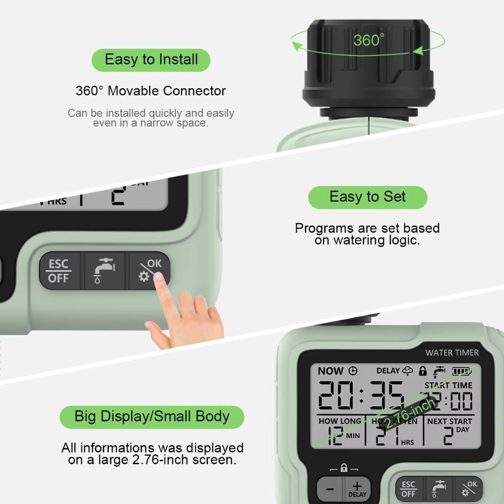 Intelligent Automatic Water Timer Timeable Garden Sprinkler Timer  Hotel