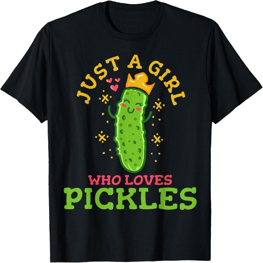 

Pickle Just A Girl Who Loves Pickles Vegan T-Shirt XXXXXL чорний