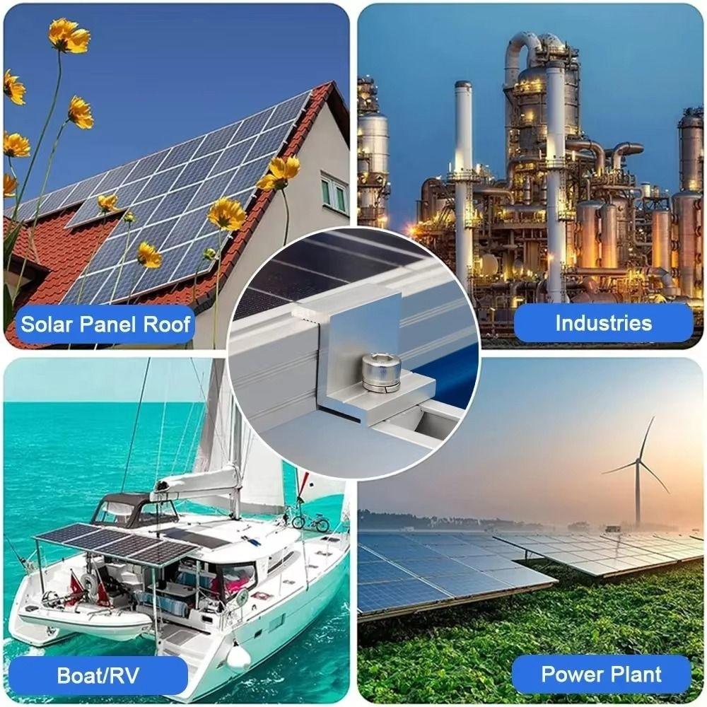 4Pcs Aluminum Zinc Zinc Alloy Solar Panel Mounting Clamp Solar System Install Accessories Solar Panel Fixing