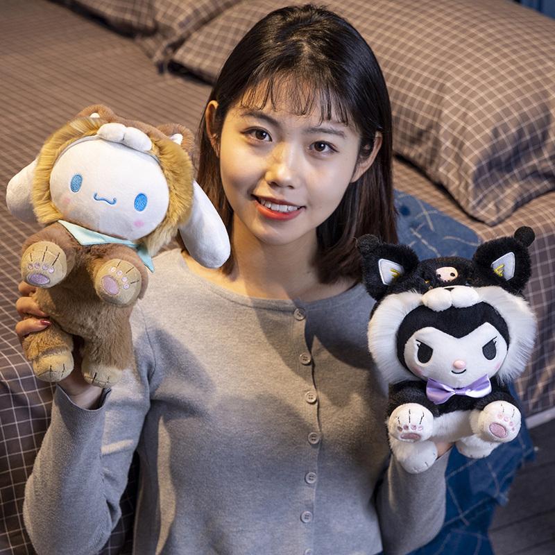 Plush Turning Into A Shiba Inu My Melody Doll Kuromi Cinnamoroll Toy Pom Pom Purin Soft Pochacco Pillow Gift For Kids