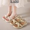 One-word Buckle with Platform Sandals Women's Summer Wear 2025 New Versatile Soft Sole with Skirt Fairy Style Roman Shoes