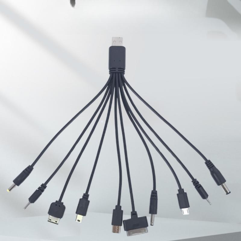 1 Pcs 20Cm Usb Power Charging Cable Wire Cord For Phone Universal 10 In 1 Micro Usb Dc Mobile Phone Charger Adapter Plug
