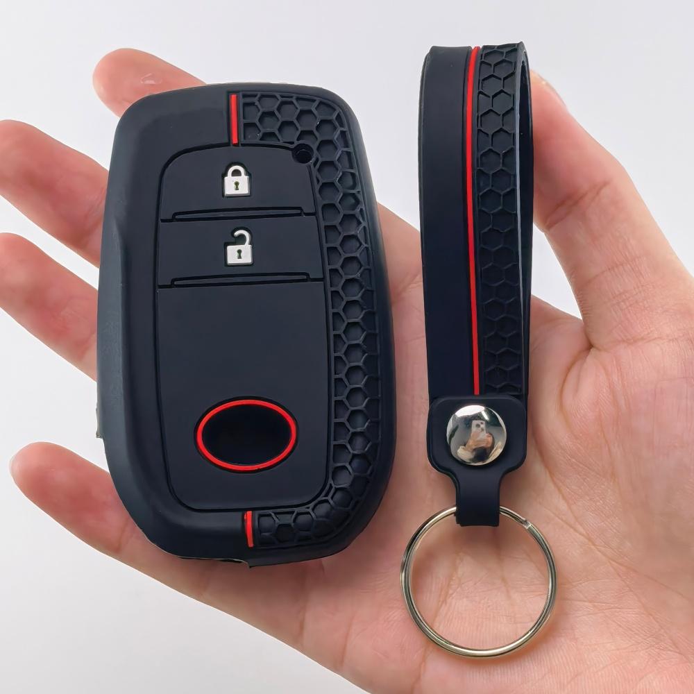 Key Case Cover for Toyota Corolla Yaris Prius Hilux Cruiser Hatchback Cross Land with Keychain Anti-Scratch Guard Shockproof Protection