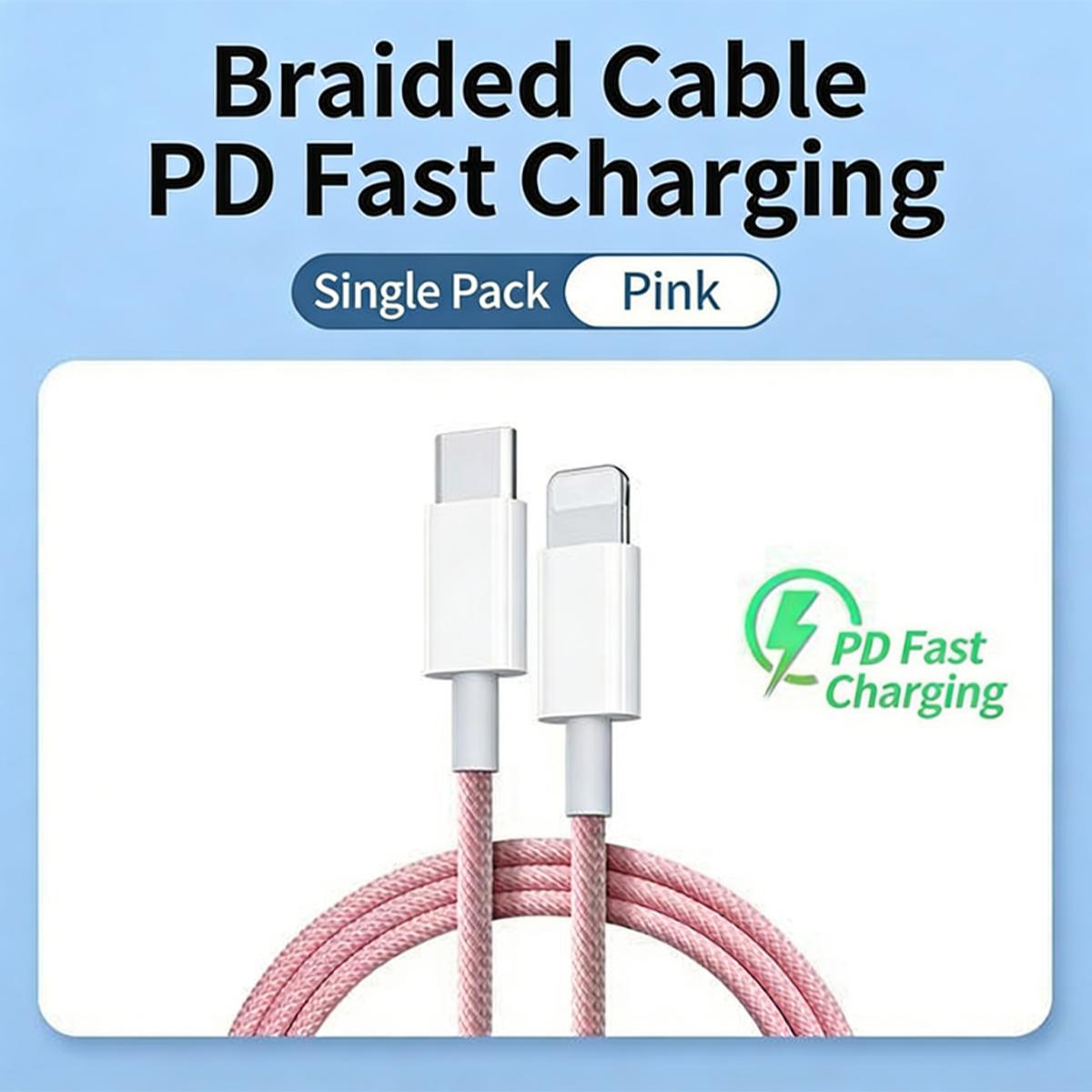 

Быстрая зарядка устройств Apple с помощью этого кабеля PD мощностью 20 Вт, совместимого с iPhone 14, 13, 11 Pro, 12, 8 Plus и XR. PD 30W Fast Charge,1m