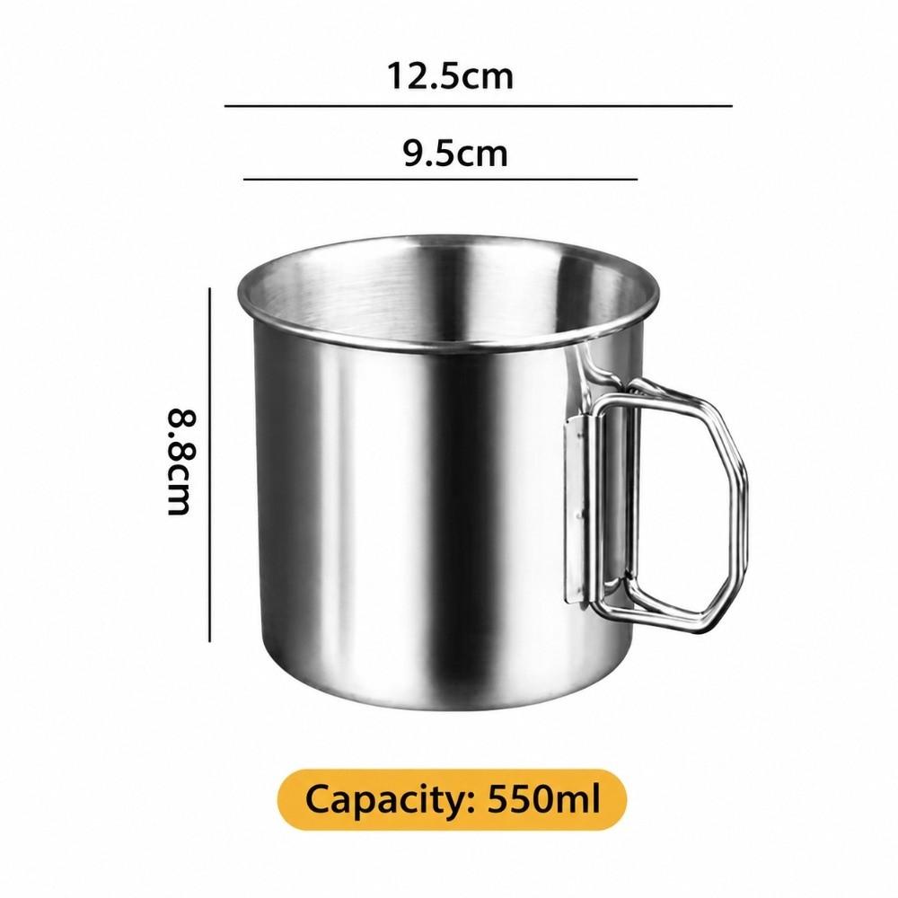 250-700ml Camping Cup Foldable Handle Stainless Steel Mug New Water Mug For Camping Travel