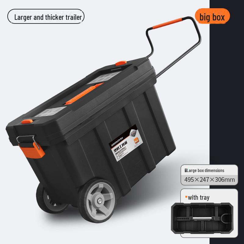 "Green Forest Portable Wheeled Tool Storage Box: Large, Multifunctional Household and Electrical Hardware Organizer"