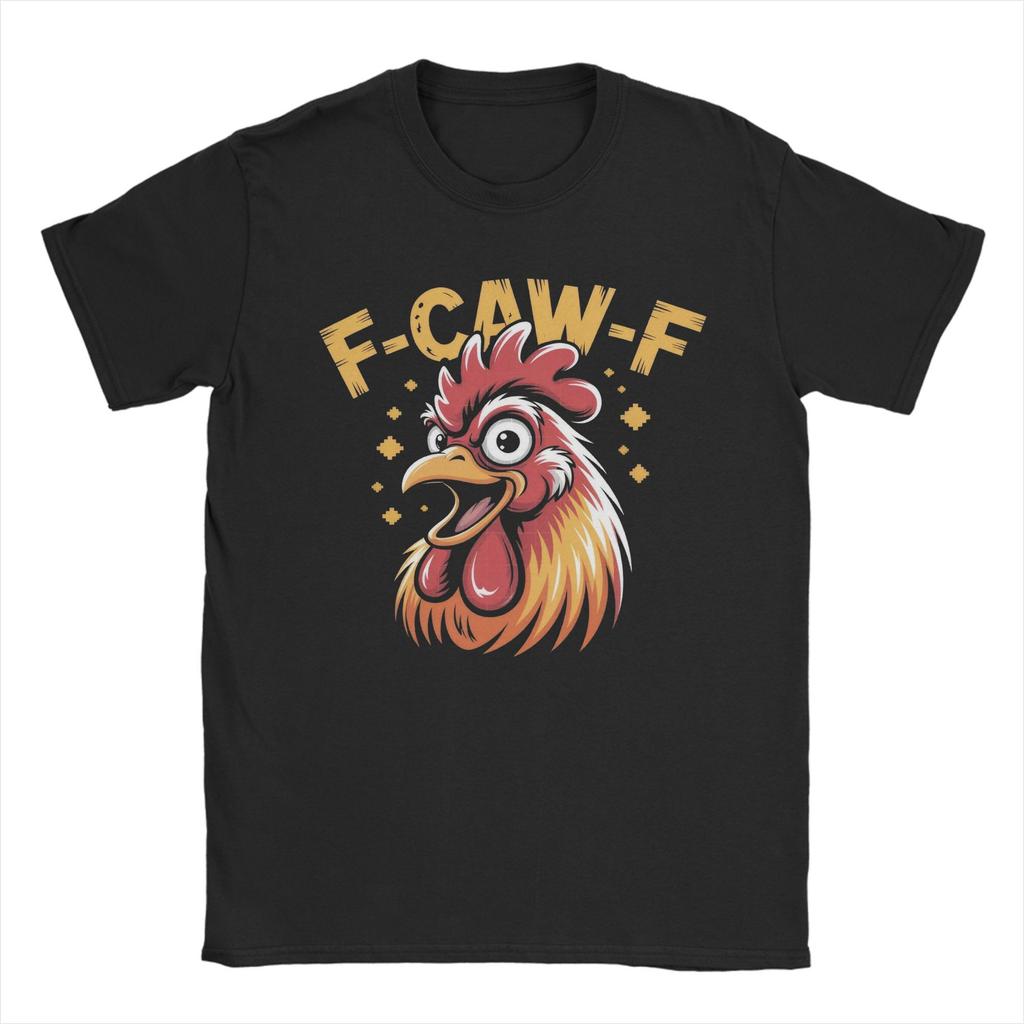 Men's T-Shirts F-Caw-F Funny Chicken FCAWF Meme Funny Cotton Tees Short Sleeve  T Shirt Crewneck Clothes Birthday Gift